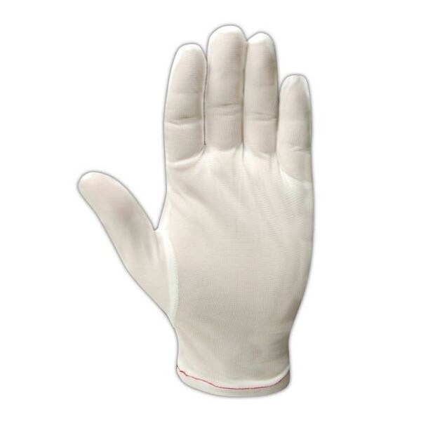 Magid Cleanroom Gloves, Nylon, 10in L, White, M, 12 PK - 7402M