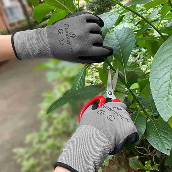 I9 Essentials Micro Foam Nitrile Coated Work Gloves Best Grip Grey Size L, 12PK - 100020