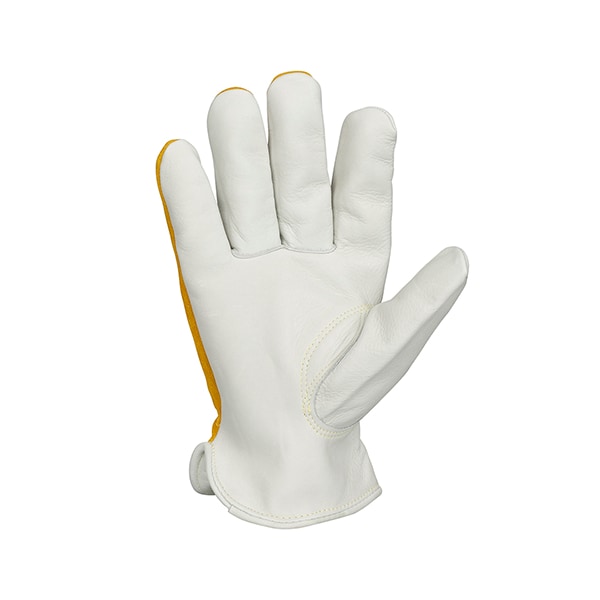 Tillman Leather Gloves, Cowhide Palm, Elastic Cuff, Yellow/Tan, 1 PR - 1428XL