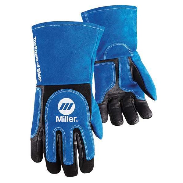 Miller Electric Performance Welding Gloves, Gauntlet Cuff, Wing Thumb, Premium Pigskin, L, 1 PR - 263339