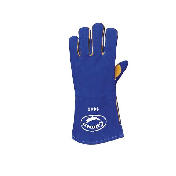 Caiman 1440 Welding Gloves, Gauntlet Cuff, Wing Thumb, Premium Cowhide, L, 1 PR - 1440
