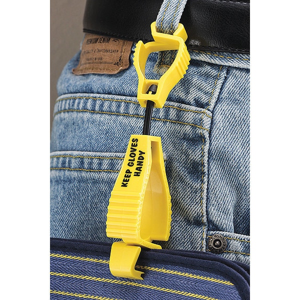Glove Guard Glove Guard(R) Clip, Yellow, w/"Keep Gloves Handy" - 54400YW