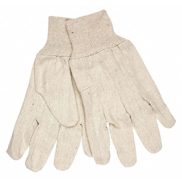 Mcr Safety Knit Gloves, Canvas, None Uncoated, Off-White, 12 PK - 8100A