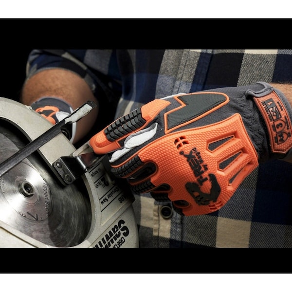 Magid TREX Windstorm Series TRX744 CoolMesh Back Goatskin Leather Palm Impact GloveCut Level A4 - TRX744L