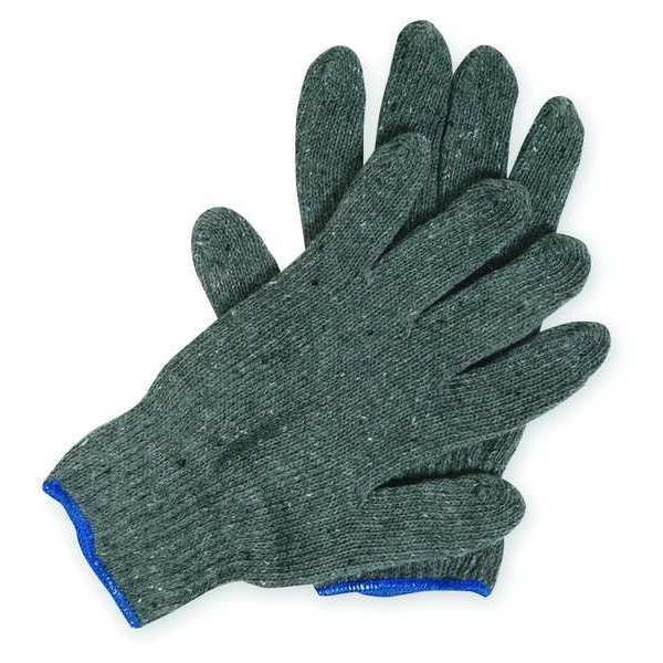 Condor Knit Gloves, Cotton/Polyester, None Uncoated, Knit, Gray, 12 PK - 4NML4