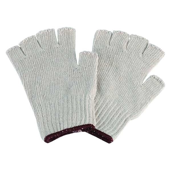 Condor Knit Gloves, Cotton/Polyester, None Uncoated, Knit, Beige, 1 PR - 2UTZ9