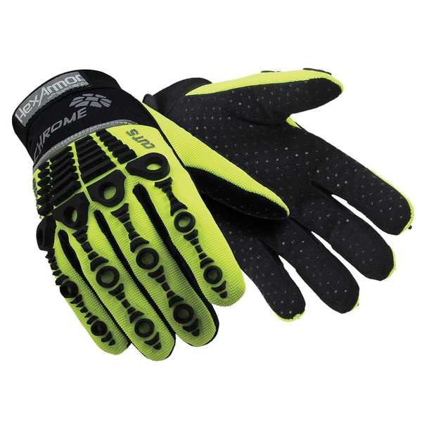 Hexarmor Chrome Series(R) Hi-Vis Cut-Resistant Impact Gloves, Synthetic Leather Palm, M - 4026-M (8)