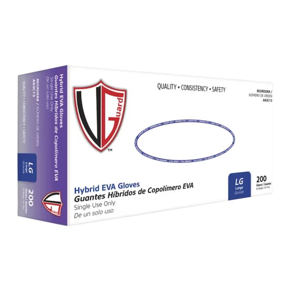 Vanguard Safety Disposable Gloves, 6 mil Palm, Nitrile, Powder-Free, M, 100 PK, Blue - A1AA22