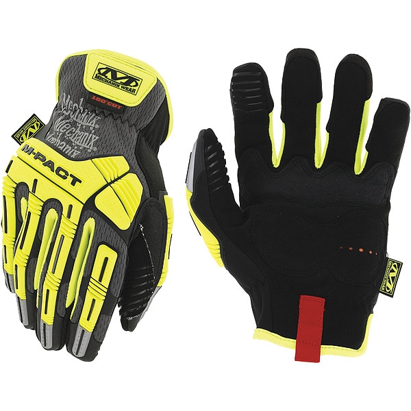 Mechanix Wear M-Pact(R) Hi-Vis Mechanics Gloves, Synthetic Leather Palm, TrekDryÂ® Back, 8 - SMC-C91-008