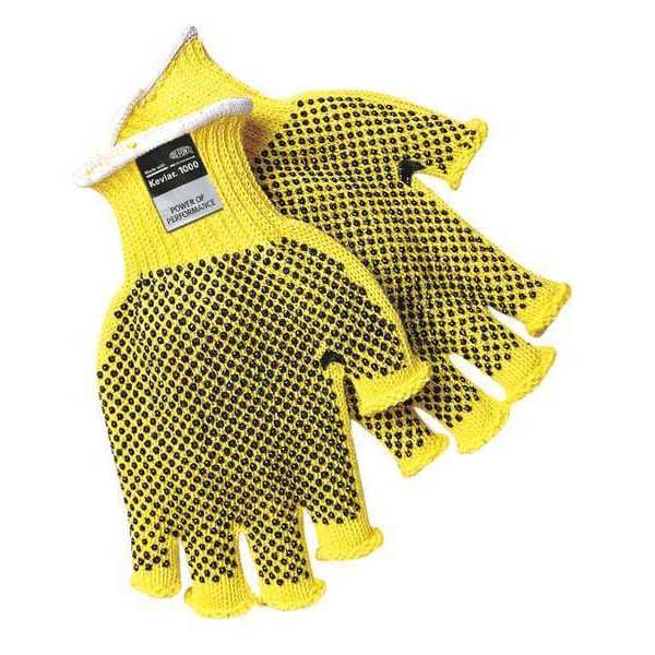 Mcr Safety Cut Resistant Fingerless Coated Gloves, Cut Level A3 , PVC , Dotted , XL 1 PR - 9369XL