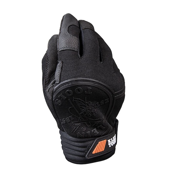 Klein Tools Mechanics Gloves, Fabric Palm, XL, Black - 40234