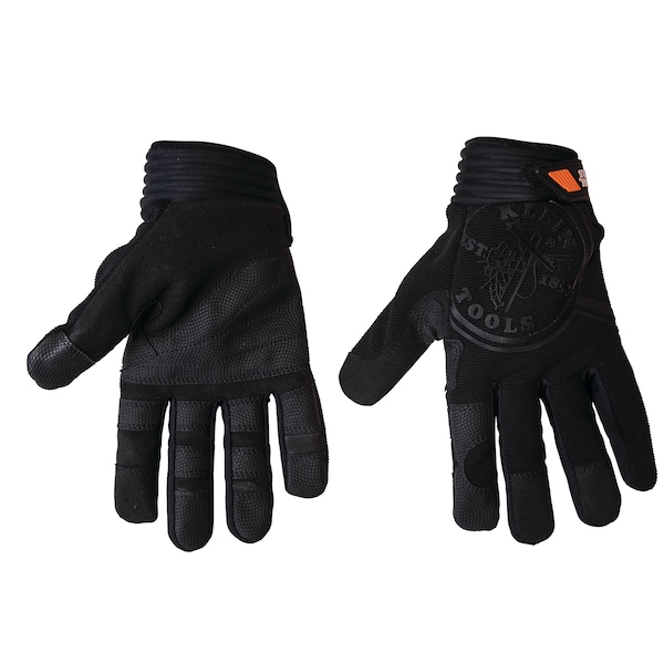 Klein Tools Mechanics Gloves, Fabric Palm, XL, Black - 40234