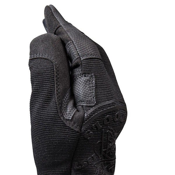 Klein Tools Mechanics Gloves, Fabric Palm, XL, Black - 40234