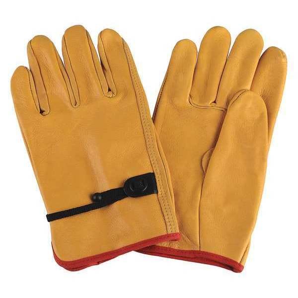 Condor Leather Drivers Gloves, Cowhide, Cinch, Keystone Thumb, Gunn Cut, Yellow, L 1 PR - 4TJX8