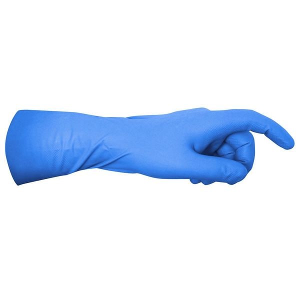 Ansell Chemical Resistant Gloves, Nitrile, 12 3/4 in L, 8.00 mil, Blue, 9, 1 PR - 37-210