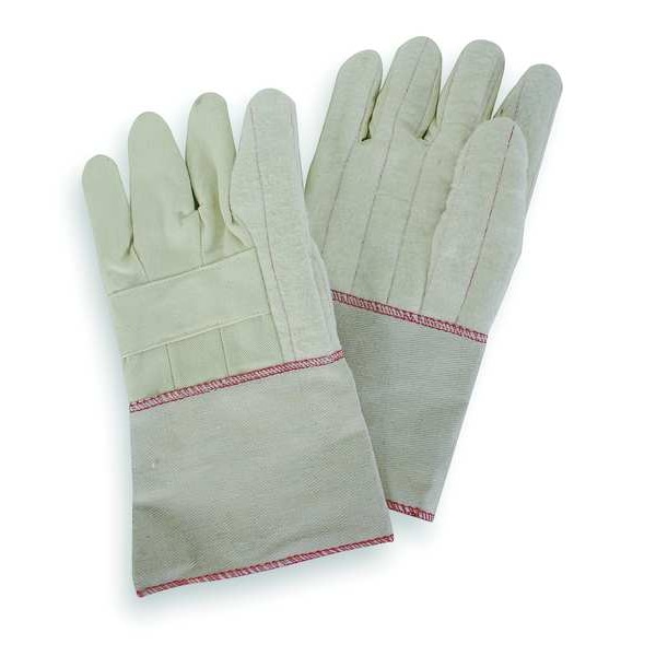 Condor Condor Heat Resistant Gloves, Canvas Burlap Cotton, 500  Degrees F Max Temp., Straight Cuff natural - 4TJU8