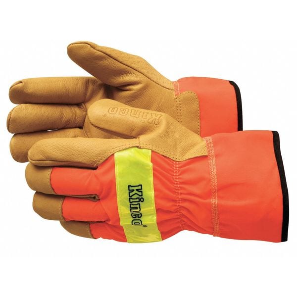 Kinco Leather Palm Gloves, Orange, XL, PR - 1918 XLG