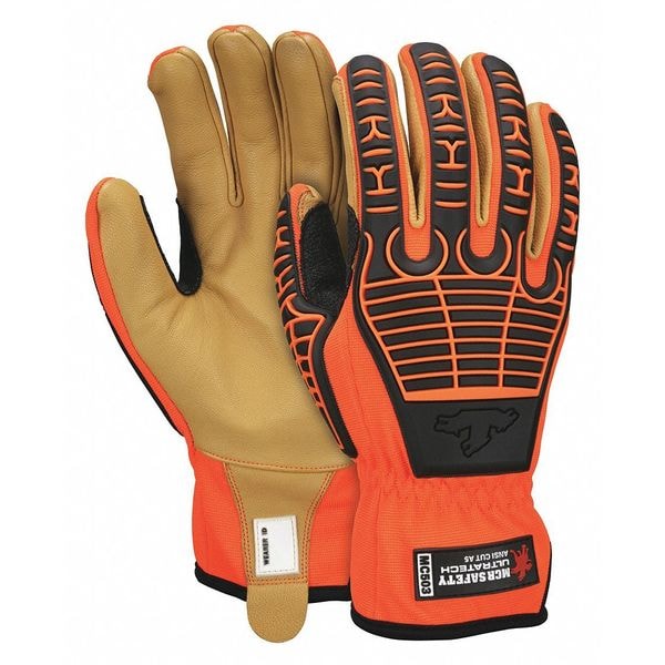 Mcr Safety Hi-Vis Cut Resistant Coated Mechanics Gloves, Cut Level A5 , Uncoated , None , L 1 PR - MC503L