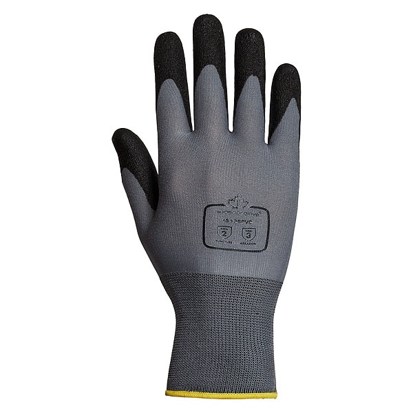 Superior Glove Coated Gloves, PVC, Sandy, Palm, 3 Abrasion Level, Gray, M (8) 12 PK - S13BPVC-8
