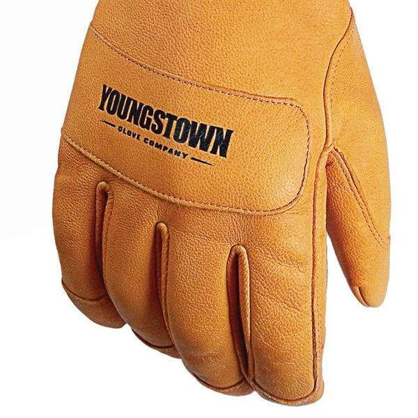 Youngstown Glove Co Leather Gloves, Goatskin, Safety Cuff, Wing Thumb, Tan, L, 1 PR - 11-3245-60-L