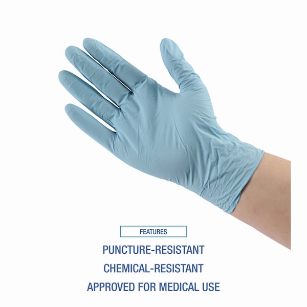 Boardwalk Disposable Gloves, 5 mil Palm, Nitrile, Powder-Free, S, 100 PK, Blue - 382SBXA