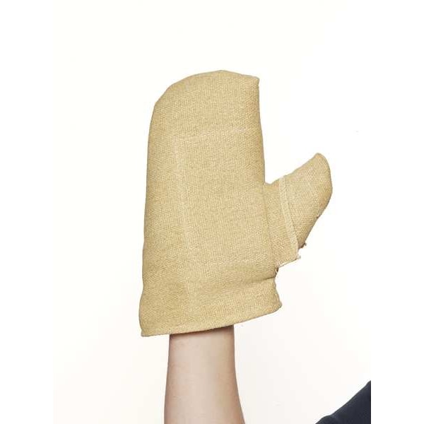 National Safety Apparel Heat Resistant Mittens, PBI/Kevlar(R), Unrated Max Temp., Yellow, One Size Fits Most, 1 PR - M25PBLW11001