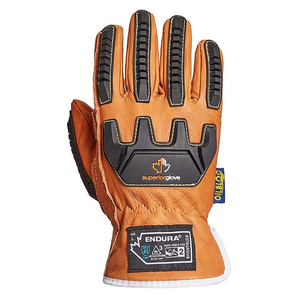 Superior Glove Coated Gloves, Cut Level A5 , Uncoated , Smooth , L 1 PR - 378GKGVB-L