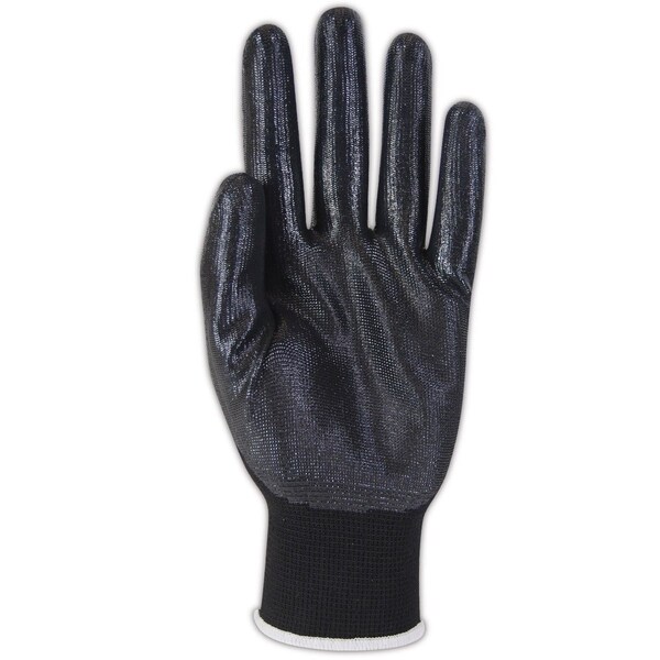 Magid Coated Gloves, 4 Abrasion Level, Black, 10 12 PK - GP161-10