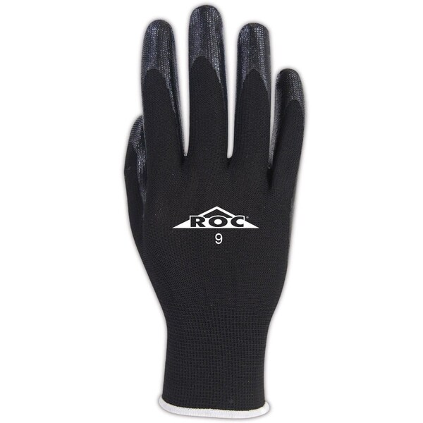 Magid Coated Gloves, 4 Abrasion Level, Black, 10 12 PK - GP161-10