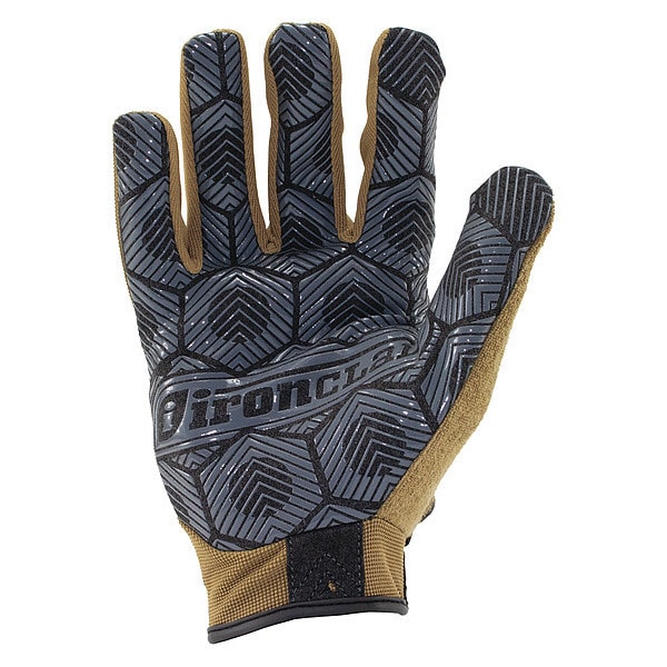 Ironclad Performance Wear Command(TM) Mechanics Touchscreen Gloves, Silicone Palm, Polyester Back, XL, Brown - IEX-PGG-05-XL