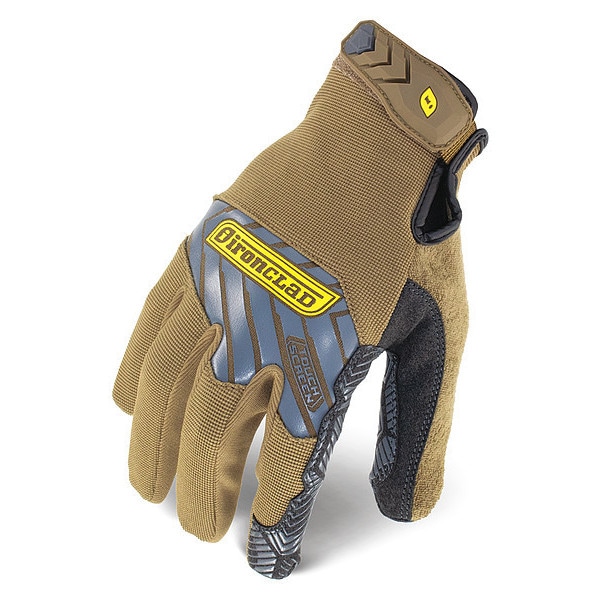 Ironclad Performance Wear Command(TM) Mechanics Touchscreen Gloves, Silicone Palm, Polyester Back, XL, Brown - IEX-PGG-05-XL