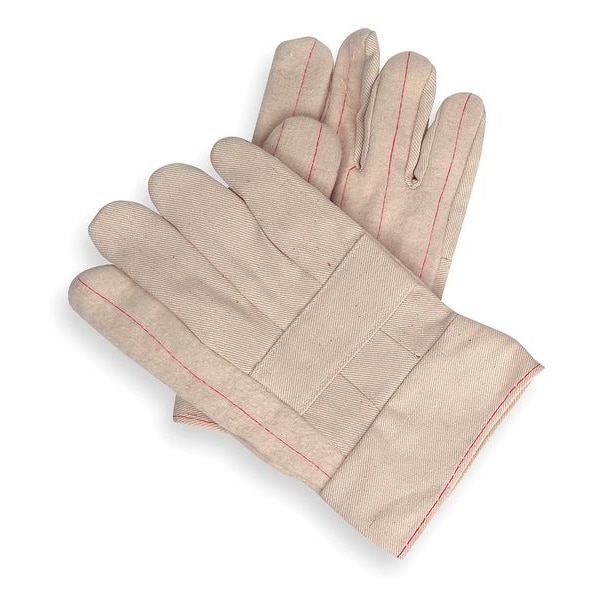 Condor Condor Hot Mill Gloves, Cotton, 275  Degrees F Max Temp., Straight Cuff White, L ( 9 ), 1 PR - 2AP57