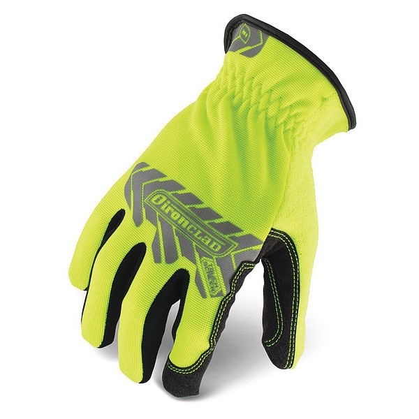 Ironclad Performance Wear Command(TM) Hi-Vis Mechanics Touchscreen Gloves, Nylon Palm, Polyester Back, XL, Yellow - IEX-HSY-05-XL