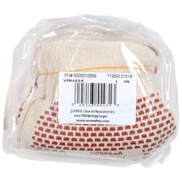 Mcr Safety Gloves, Red Brick Terry glove Nitrile blocks, L, 36PK - VP9460K