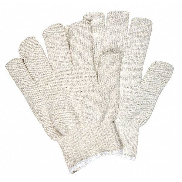 Mcr Safety 9411K Weight 22Oz Loop In Terry Conti, PK12, Not Rated Max Temp., Knit Cuff White, L ( 9 ), 12 PK - 9411KM