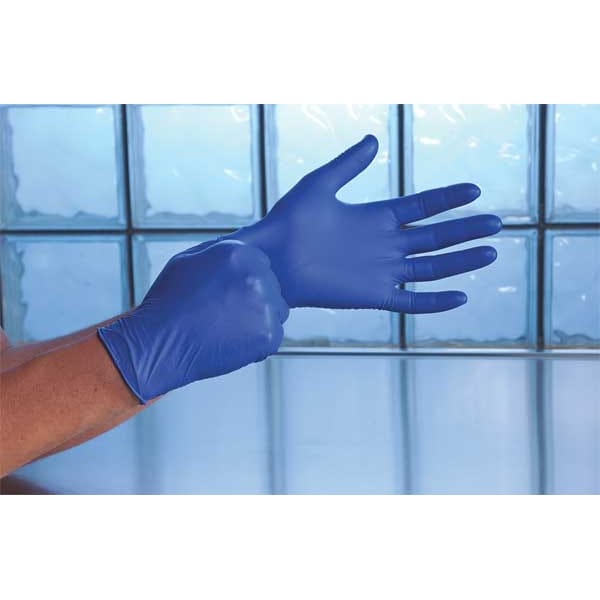 Ansell Microflex Nitrile Exam Gloves, Textured Fingertips, 3.9 mil, Powder-Free, M, Cobalt Blue, 100 Pack - N192