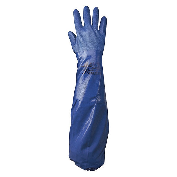 Showa NSK26 Chemical Resistant Gloves, Nitrile, 26 in L, 20 mil, Blue, 10, 1 PR - NSK26-10