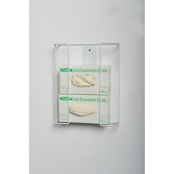 Zoro Select Glove Box Dispenser, Enamel-Coated Steel Wire, Holds (3) Boxes , White , 14 in H x 11 in W x 4 in D - 6GKY3