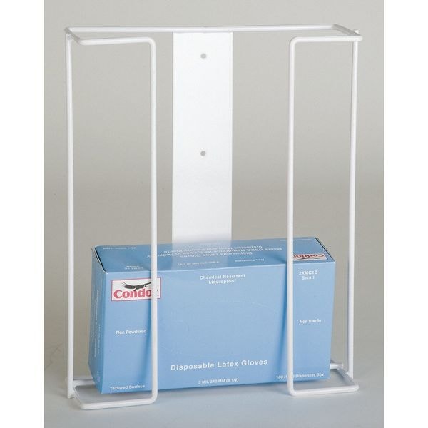 Zoro Select Glove Box Dispenser, Enamel-Coated Steel Wire, Holds (3) Boxes , White , 14 in H x 11 in W x 4 in D - 6GKY3