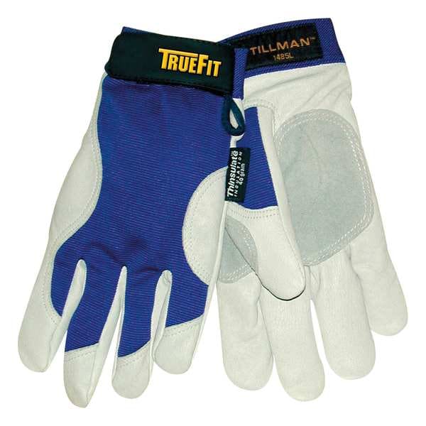 Tillman TrueFit Top Grain Pigskin Winter Gloves, Thinsulate Lining, Double Layer Palm, Blue, XL, 1 Pair - 1485XL