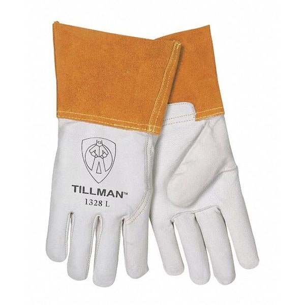 Tillman 1328 Welding Gloves, Straight Cuff, Straight Thumb, Premium Goatskin, L, 1 PR - 1328-L