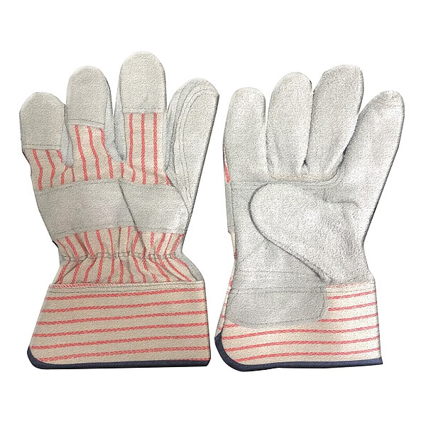 Condor Leather Gloves, Cowhide, Safety Cuff, Wing Thumb, Gray, XL, 1 PR - 55NN32
