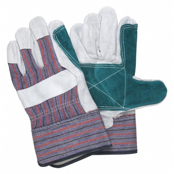 Mcr Safety Leather Palm Gloves, Safety Cuff Cuff, Wing Thumb, L, 12 PK - 1311