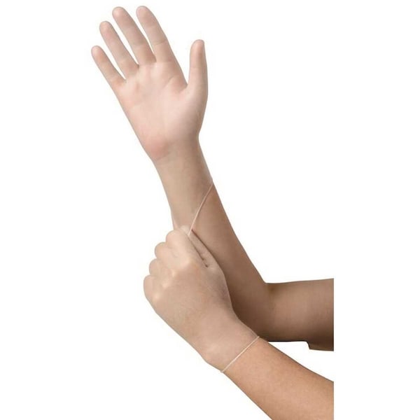 Tradex Ambitex, Disposable Gloves, 2.7 mil Palm, Vinyl, Powder-Free, M, 100 PK, Clear - VMD5201
