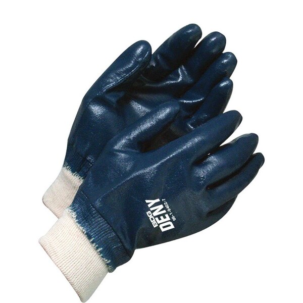 Bdg Coated Nitrile Blue Knitwrist Fully Coated, Size XL - 99-1-9402-10