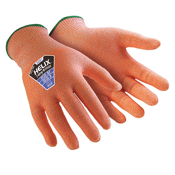 Hexarmor Knit Gloves, Fiberglass, HPPE, Steel Blend, , Uncoated Uncoated, Knit, Orange, 1 PR - 2051-L (9)