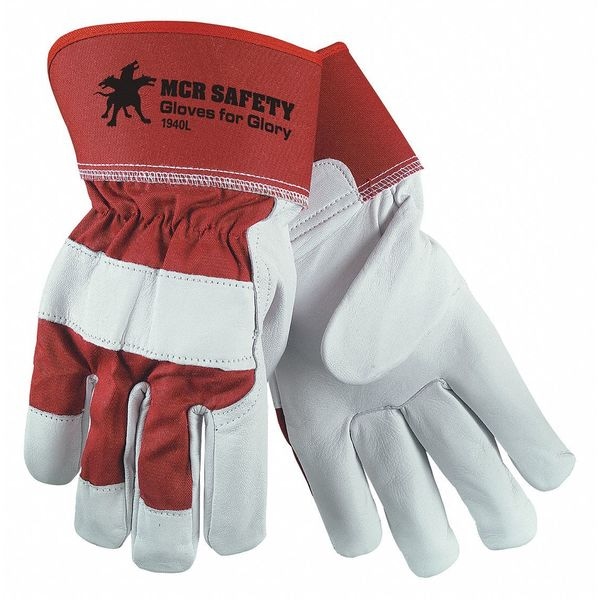 Mcr Safety Grain Goatskin Leather Palm, PK12 - 1940L