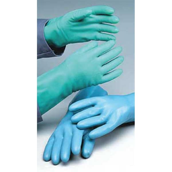 Honeywell North Chemical Resistant Gloves, Nitrile, 18 in L, 25 mil, Green, 10, 1 PR - LA258G/10-H5