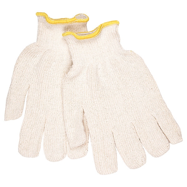 Mcr Safety Knit Gloves, Knit, Back: Natural, 12 PK - 9412KM
