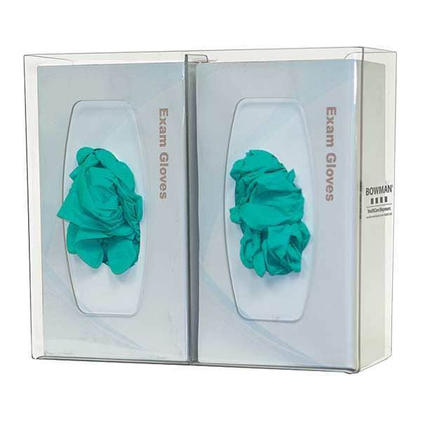 Bowman Dispensers Glove Box Dispenser, PETG Plastic, Holds (2) Boxes , Clear , 10-1/8 in H x 11-3/8 in W x 4 in D - GL020-0111